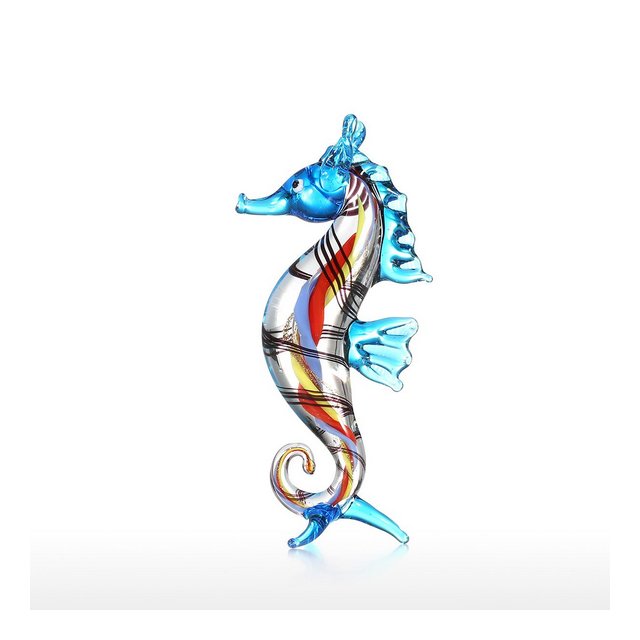 Soprammobili Moderni da Interno Scultura in Vetro Little Seahorse Sea Life Sculpture Wild Life Figurine Artigiato Fatto a Mano in Vetro soffiato Art Home Decor