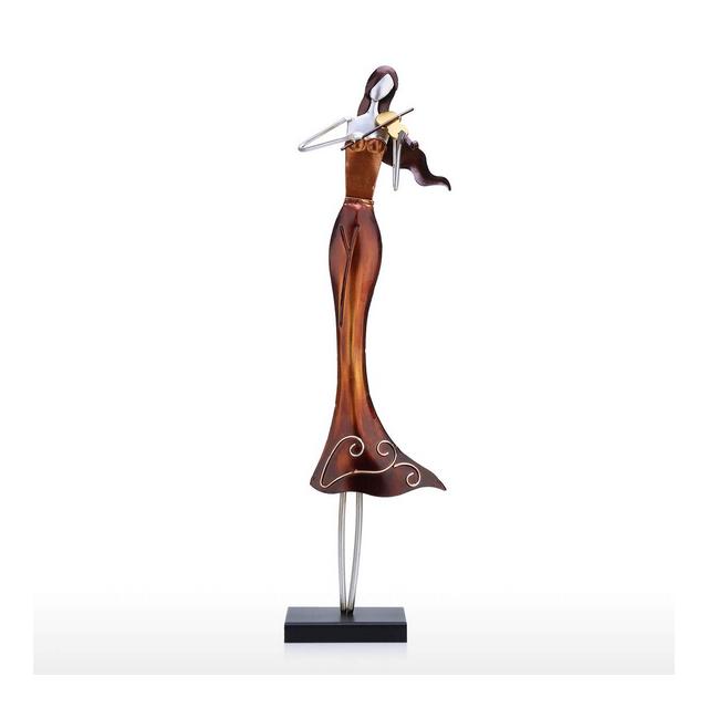 Statue Decorative Violin Player Ormento Iron Art Decor Artigiato Fatto A Mano Decorazione della Casa E della Scrivania Creativo Scultura Moder Appassioti di Violino Regalo
