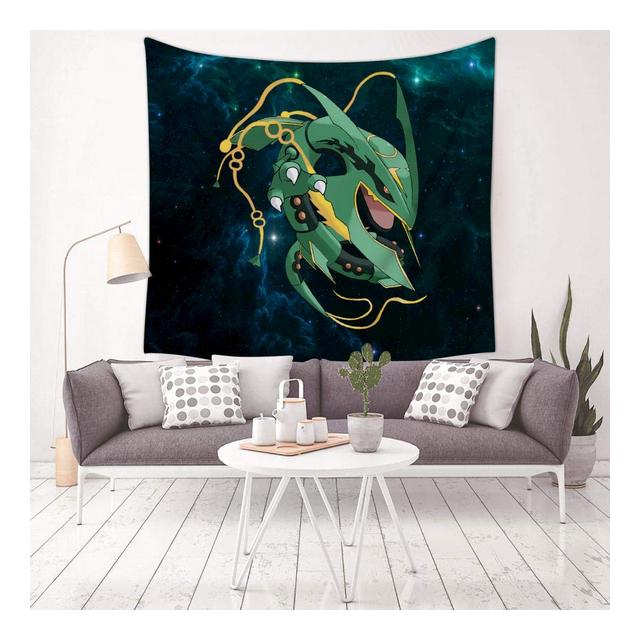 TapestryMothe Arazzo Rayquaza Dragon arazzo da Parete per Soggiorno Camera da Letto dormitorio 150 x 150 cm Bianco 591 X 591 inch